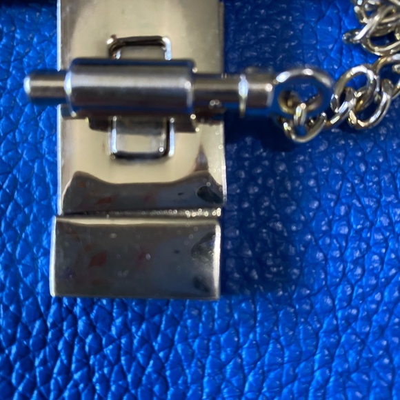 Borse In Pelle Italian Leather Cobalt Blue Small Carry Purse - Picture 14 of 15